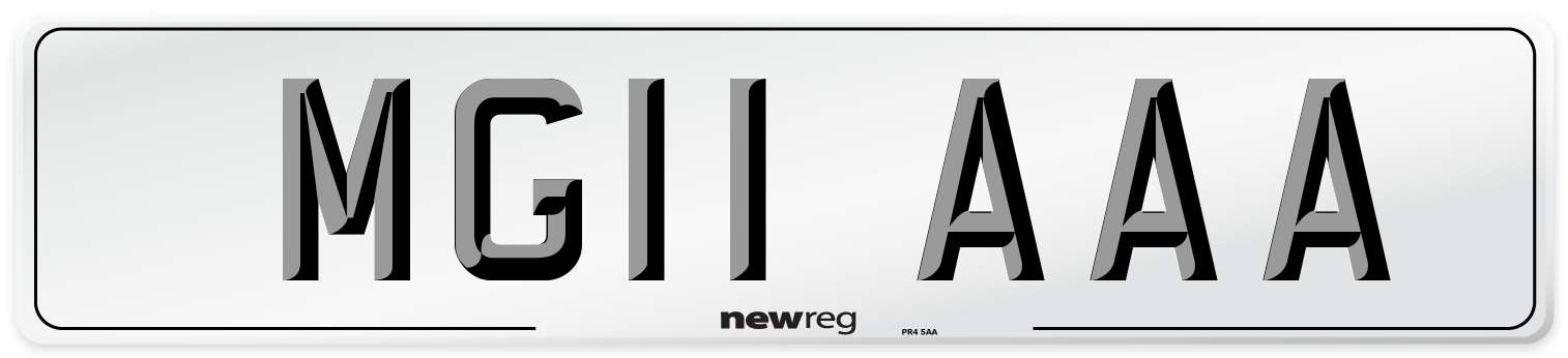 MG11 AAA Number Plate from New Reg